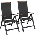 Grand Patio Folding Chairs - Set of 2 Adjustable Aluminum Garden Seats