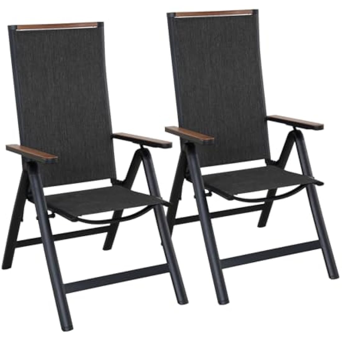 Grand Patio Folding Chairs - Set of 2 Adjustable Aluminum Garden Seats