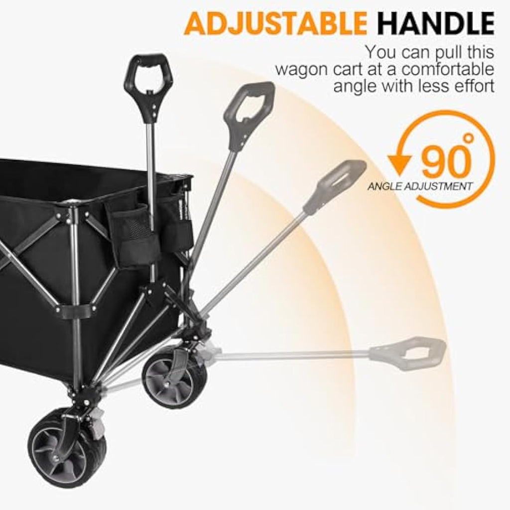 GXCROR 200L Folding Wagon – Heavy Duty 330 lbs All-Terrain Beach Cart