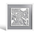 Rome Paper Cut Map Framed Wall Art – O3 Design Studio 9x9 White