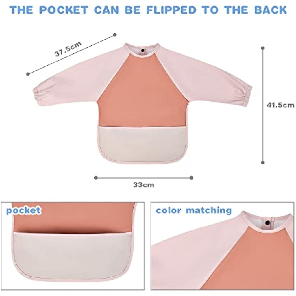Vicloon Baby Weaning Bibs | Waterproof Long Sleeve PU Feeding Apron