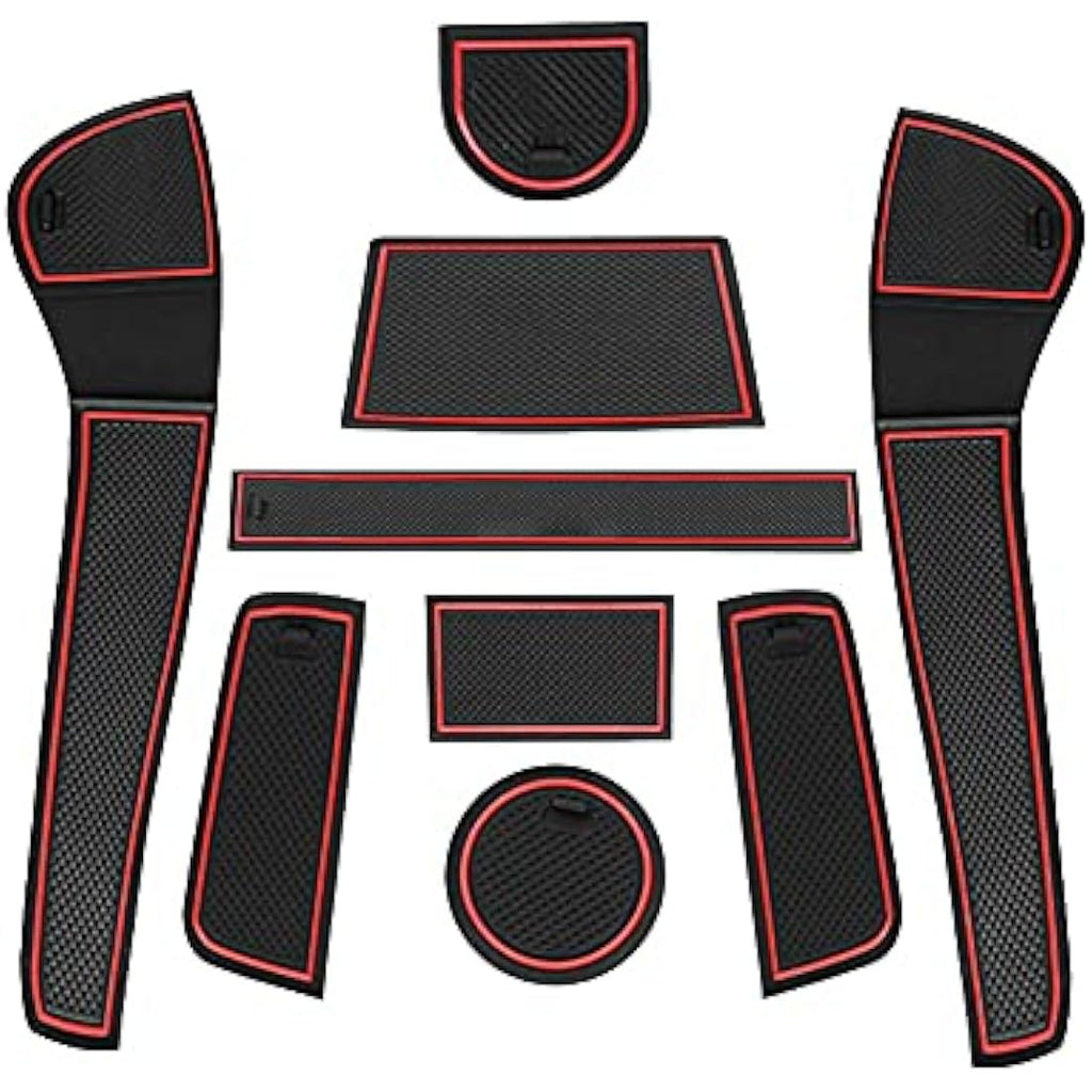 Gafat Non-Slip Rubber Interior Mats for VW UP & Skoda Citigo – Red