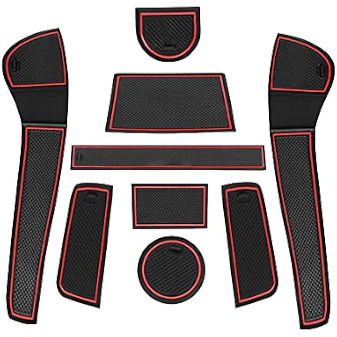 Gafat Non-Slip Rubber Interior Mats for VW UP & Skoda Citigo – Red