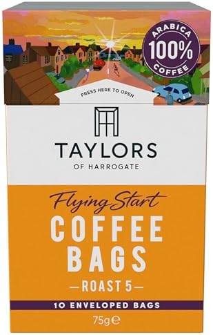 Taylors of Harrogate Flying Start Dark Roast Coffee Bags - 30 Count
