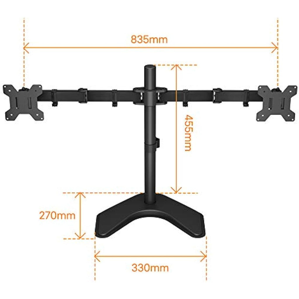BONTEC Dual Monitor Stand – Double Arm Desk Mount for 13-27" Screens