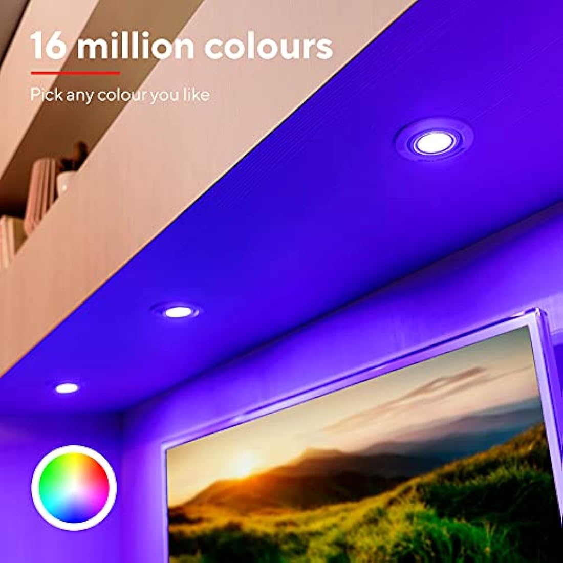 GU10 Smart WiFi Bulb – RGB Colour Changing LED Spotlight 2 Pack