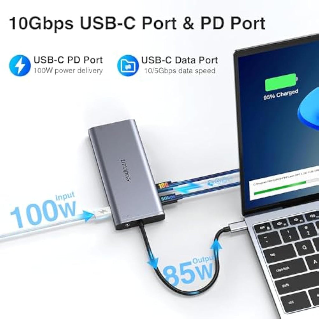 Jolof Store 14-in-1 USB C Docking Station – Triple Display 4K & 100W PD