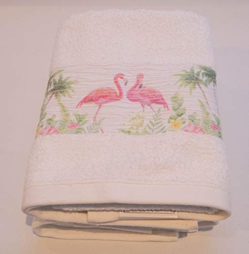 Lex's Linens Flamingo Hand Towels – 100% Turkish Cotton, 2 Pack