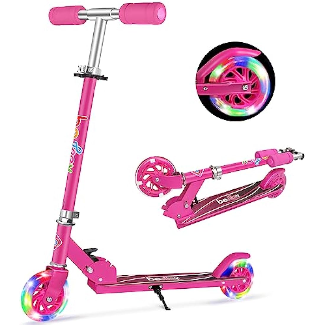 BELEEV V1 Kids Folding Kick Scooter | 2-Wheel Light Up Scooter for Ages 3-12