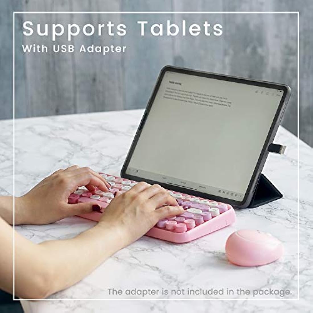 Perixx PERIDUO-713 Wireless Retro Keyboard and Mouse Combo – Pastel Pink