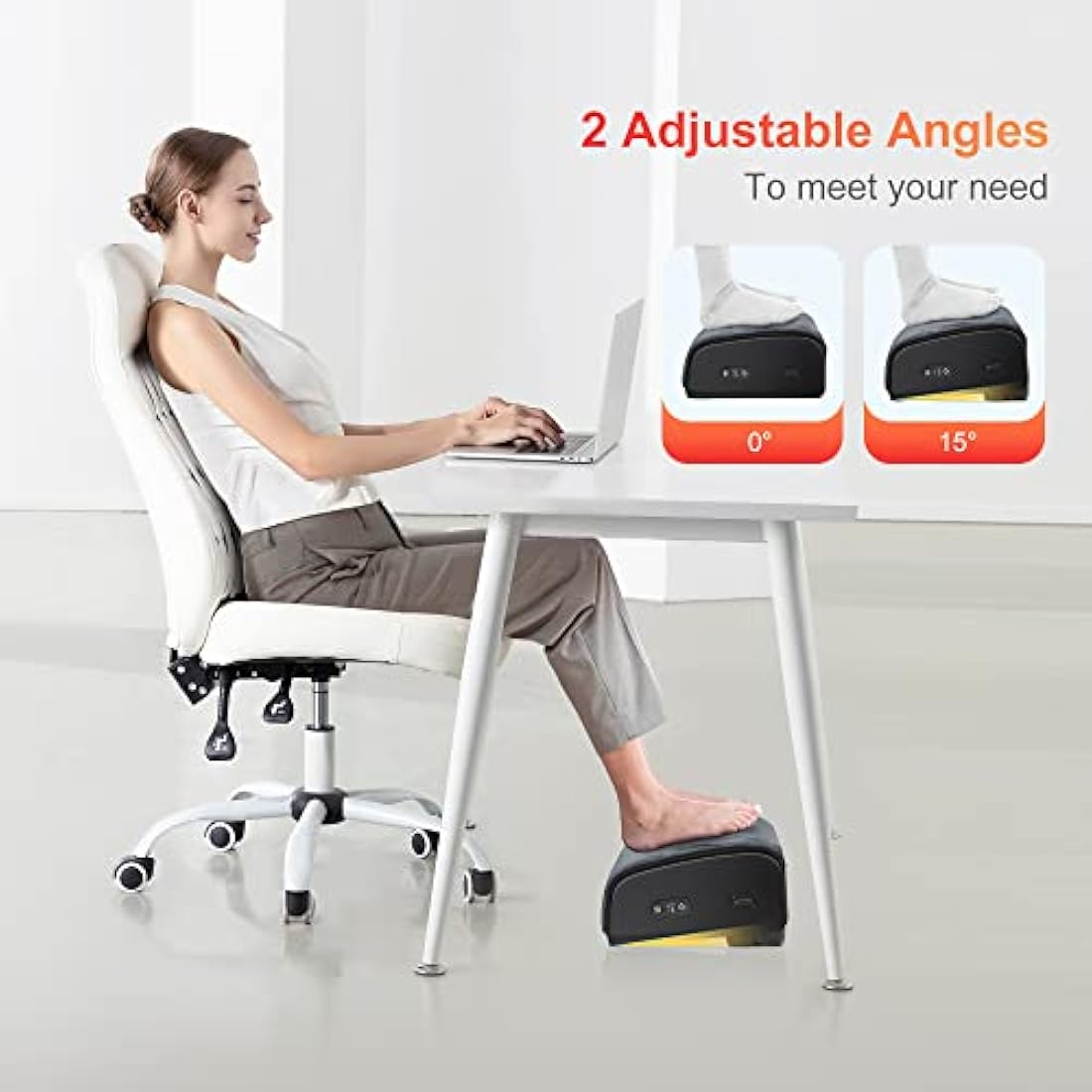 Comfier Heated Foot Rest | Ergonomic Memory Foam Under Desk Foot Warmer