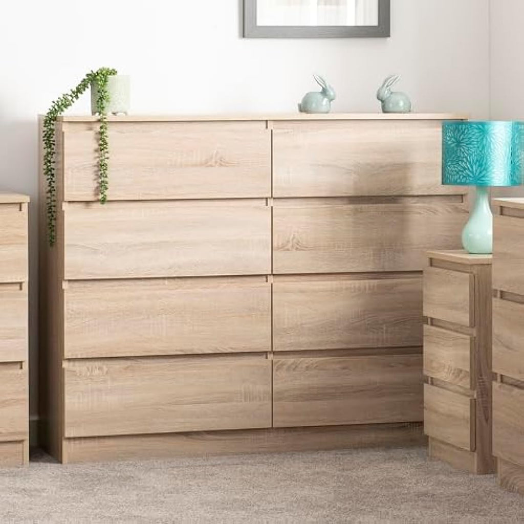 Seconique Malvern 8 Drawer Chest – Sonoma Oak Effect Bedroom Dresser