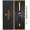 Scriveiner Luxury EDC Fountain Pen – Black Pocket Pen with Gold Nib