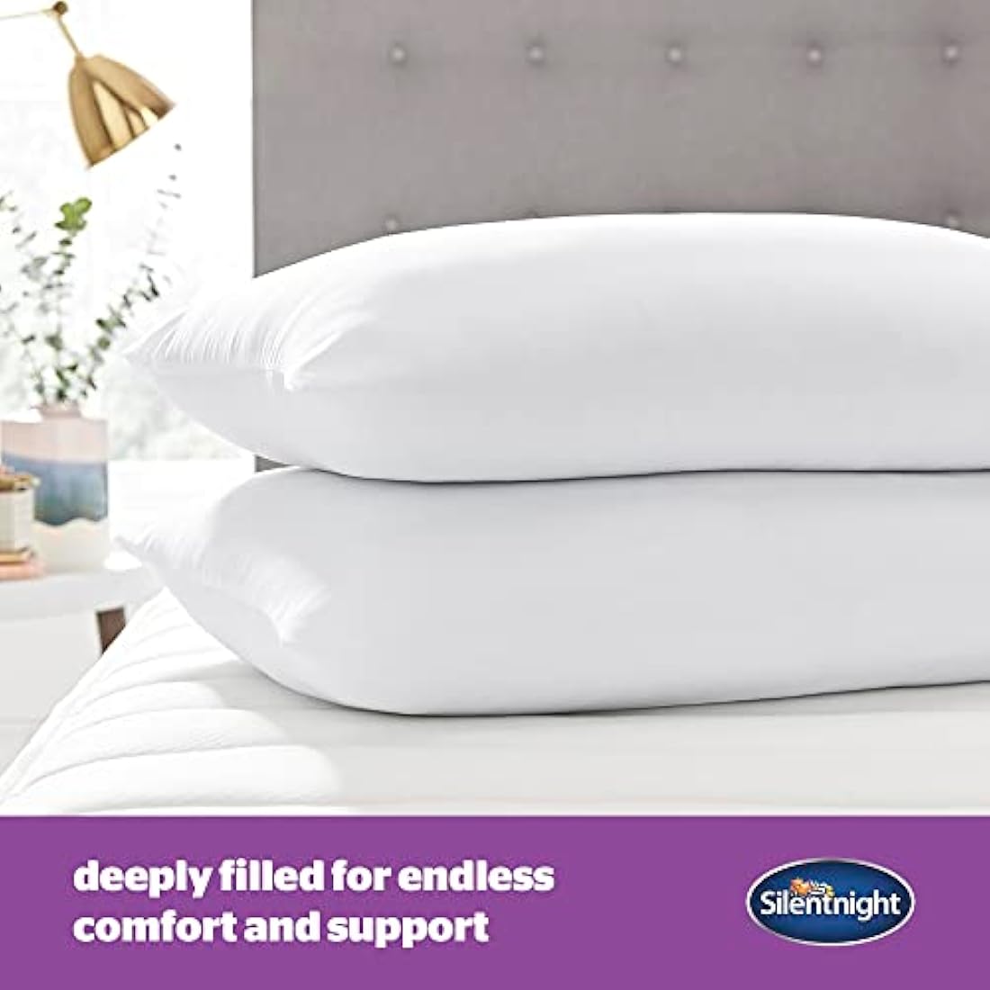 Silentnight Deep Sleep Pillows 2 Pack – Medium Support Hollowfibre