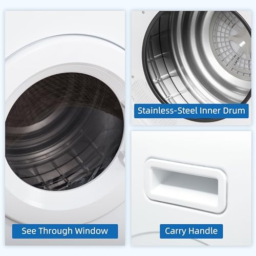 HOMCOM 6kg Vented Tumble Dryer | Portable Freestanding White Dryer