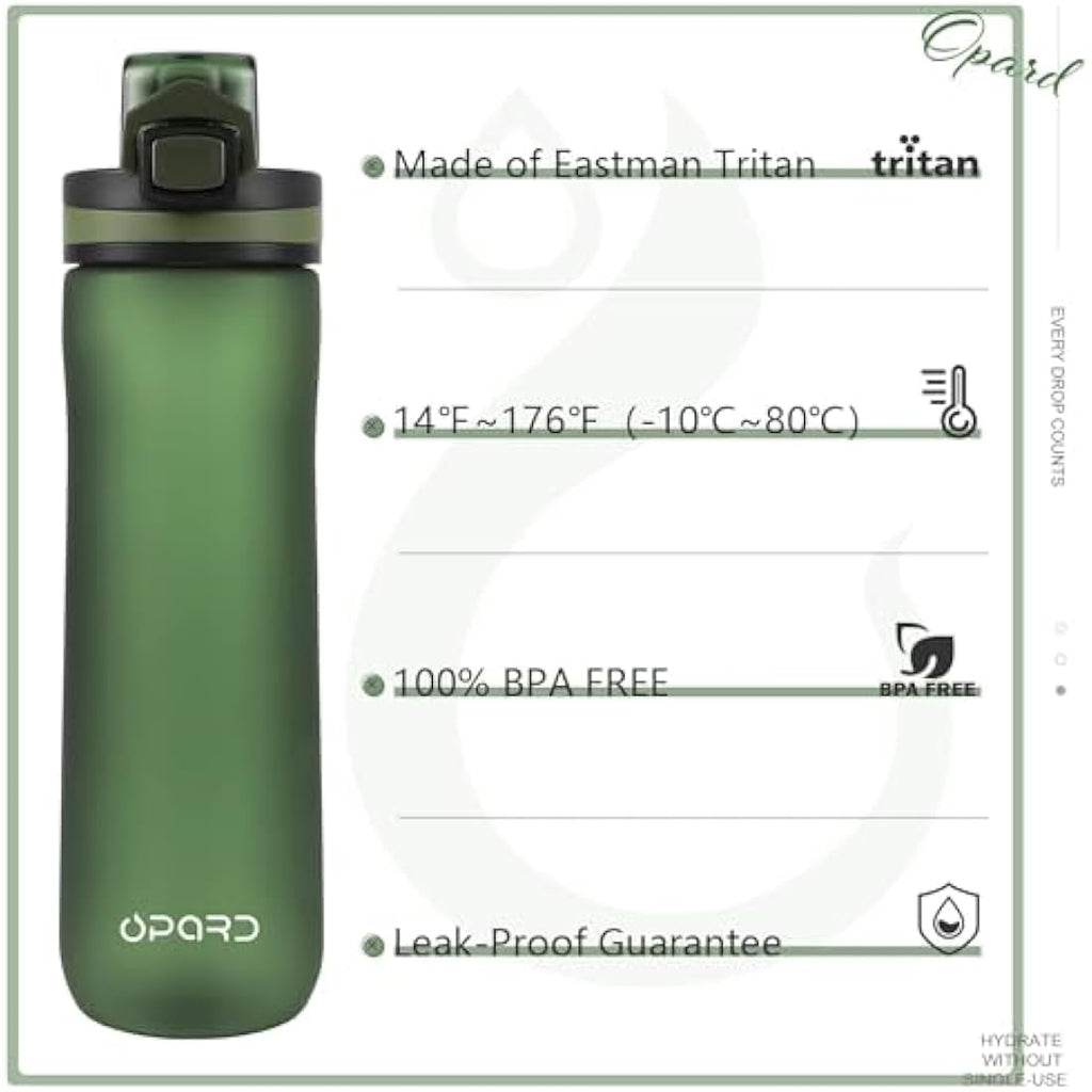 Opard Tritan Sports Water Bottle – 600ml BPA Free Leak Proof Gym Bottle