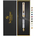 Scriveiner Silver Chrome Fountain Pen | Fine Schmidt Nib Gold Plated