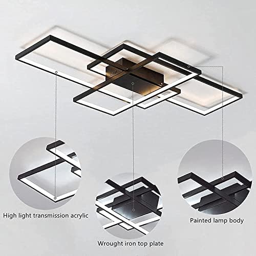 Modern LED Ceiling Light | 50W Dimmable Square Lamp with Remote