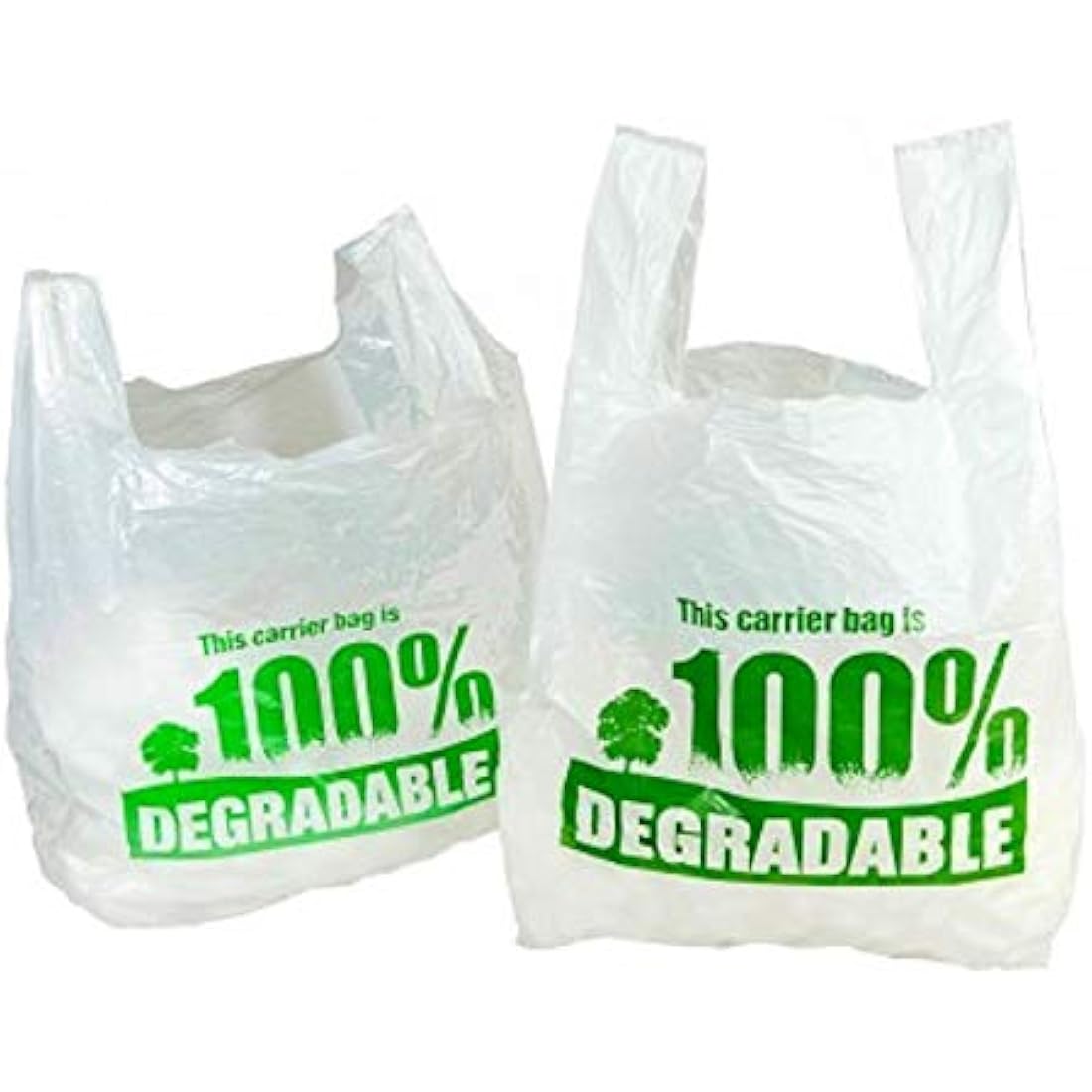 Sabco White Vest Carrier Bags | 100% Degradable Eco Plastic Bags (2000)