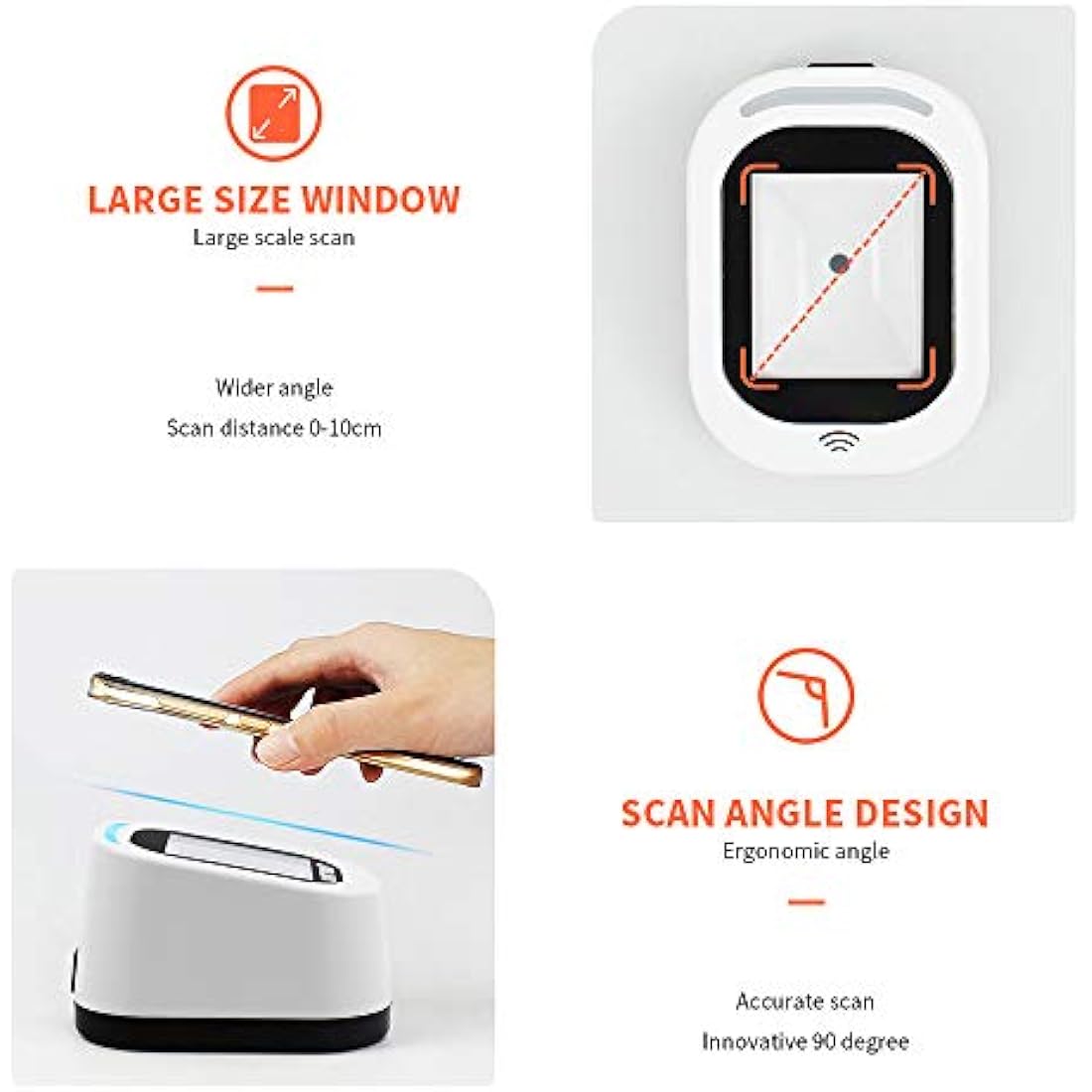 Jolof Store USB Wired Barcode Scanner – 1D/2D QR Code Reader for Retail