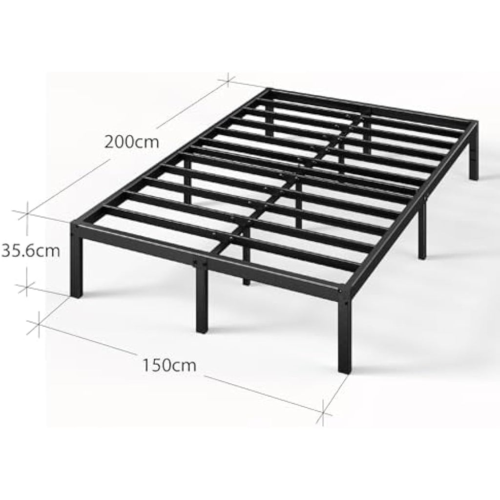Zinus Elias King Metal Bed Frame – 36cm Height with Storage | Black