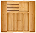 VaeFae Bamboo Expandable Cutlery Organiser | Wooden Utensil Tray
