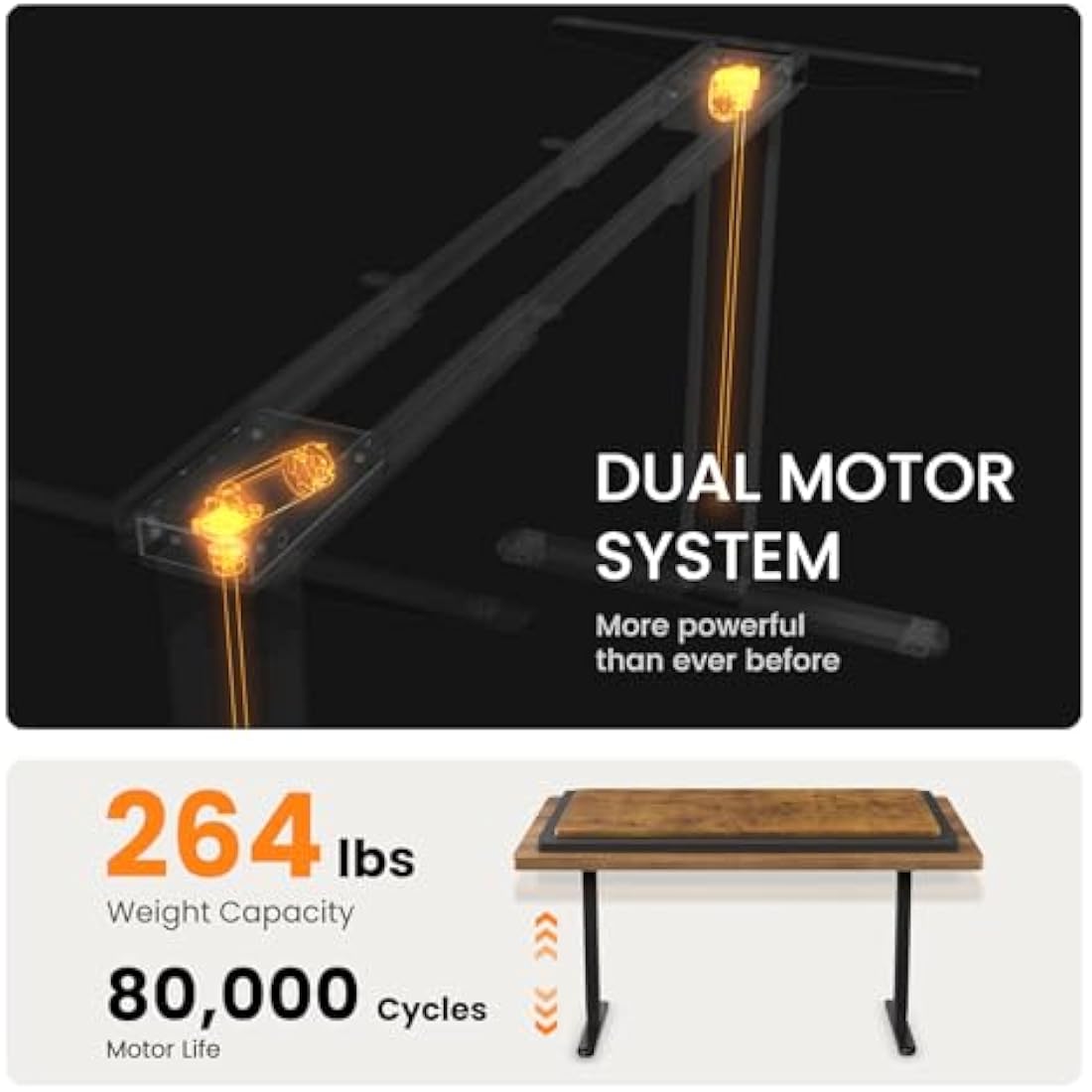 ErGear Dual Motor Electric Standing Desk Frame | 120kg Capacity - Black