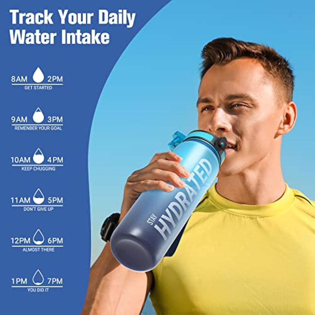 Sahara Sailor Motivational Water Bottle | 1L Tritan BPA Free Leakproof