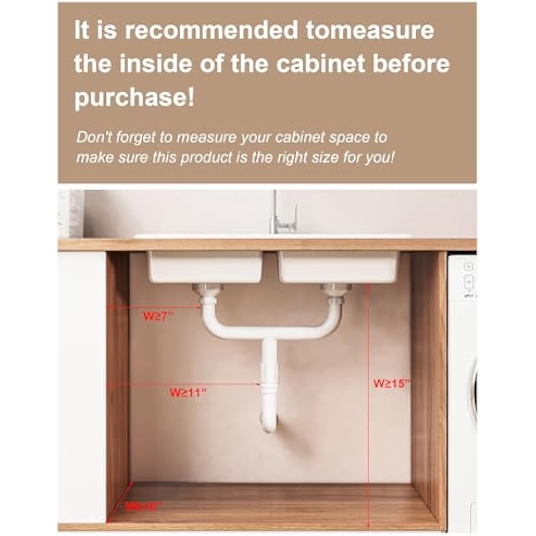UMDONX 2-Pack Under Sink Organiser | 2-Tier Adjustable Sliding Drawers