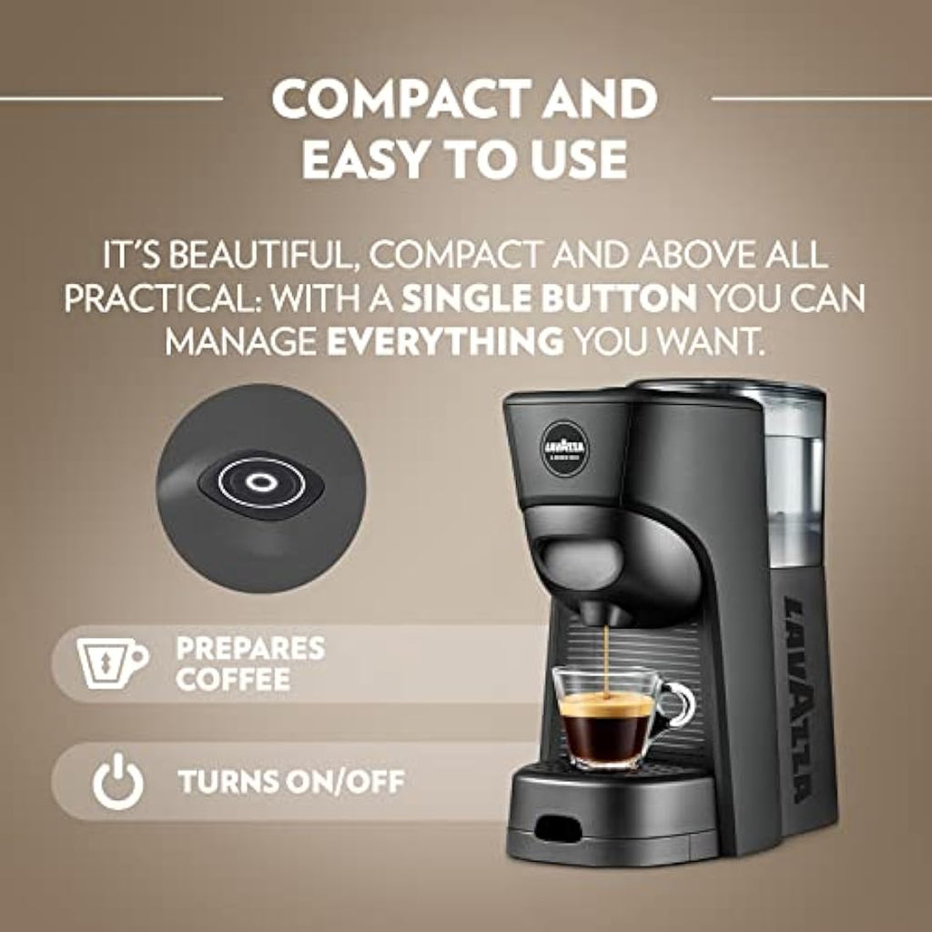 Lavazza A Modo Mio Tiny Eco Coffee Capsule Machine - Recycled Plastic, Black