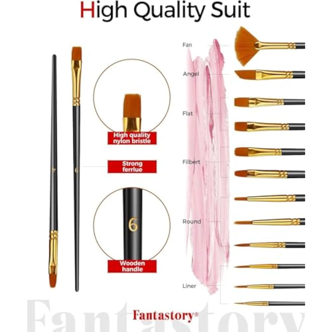 Fantastory Acrylic Paint Set - 24 Colors Non-Toxic Waterproof Art Kit