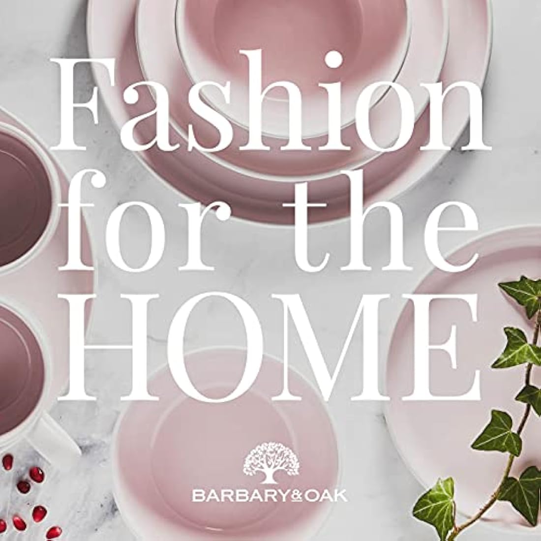 Barbary & Oak Oslo 16 Piece Stoneware Dinnerware Set | White & Pink