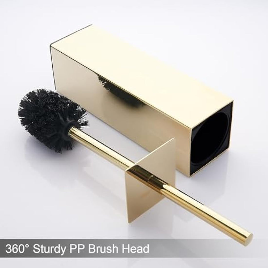 BGL Gold Stainless Steel Square Floor Standing Toilet Brush Holder