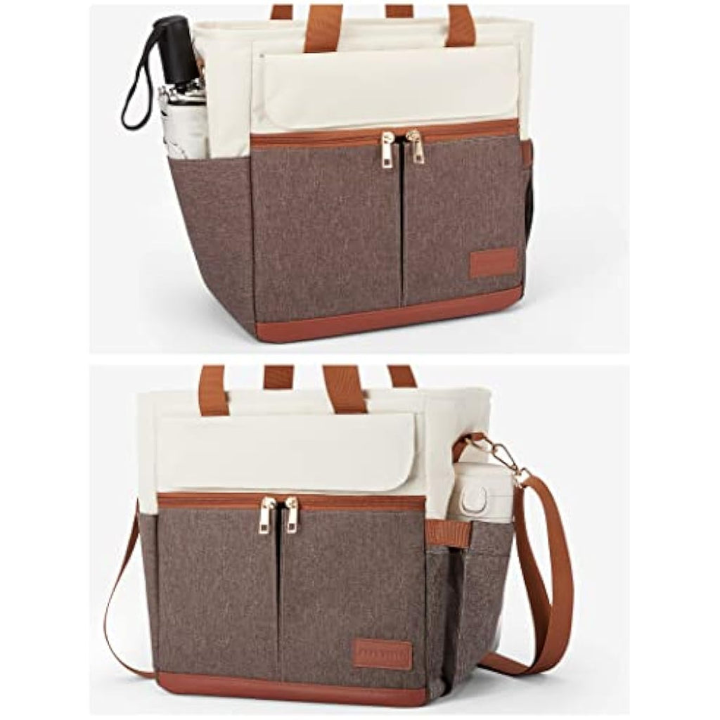 JOYHILL Insulated Lunch Bag – Leakproof Reusable Cooler Tote, Brown