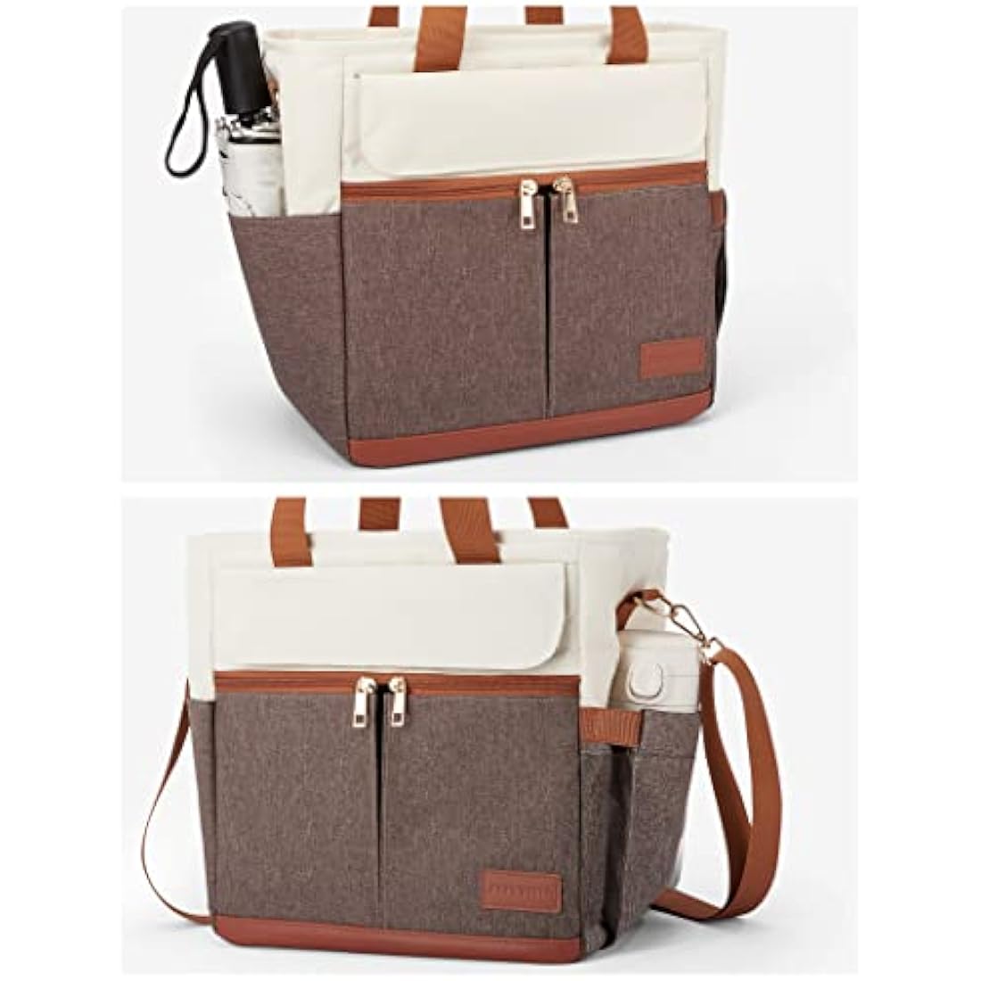 JOYHILL Insulated Lunch Bag – Leakproof Reusable Cooler Tote, Brown
