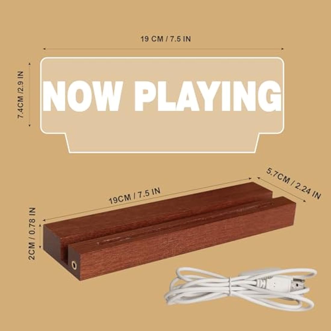 LED Light Up Vinyl Record Stand – Wooden Now Playing Display