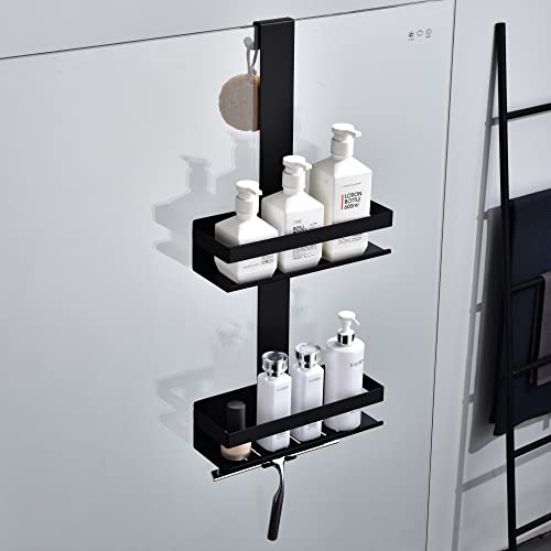 HomeHeng 2-Tier Hanging Shower Caddy | Matte Black SUS304 Stainless Steel