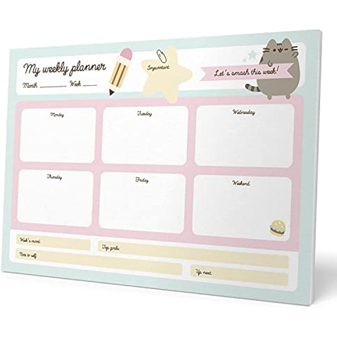 Pusheen Cat Weekly Planner A4 - Grupo Erik Desk Calendar & Notepad