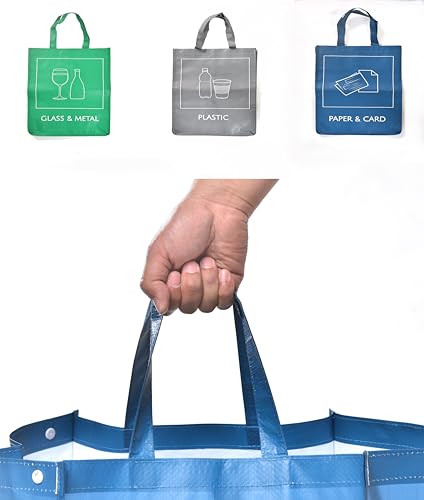 NYS CLOUD Reusable Recycling Bin Bags | 3-Pack Waterproof Waste Sorter
