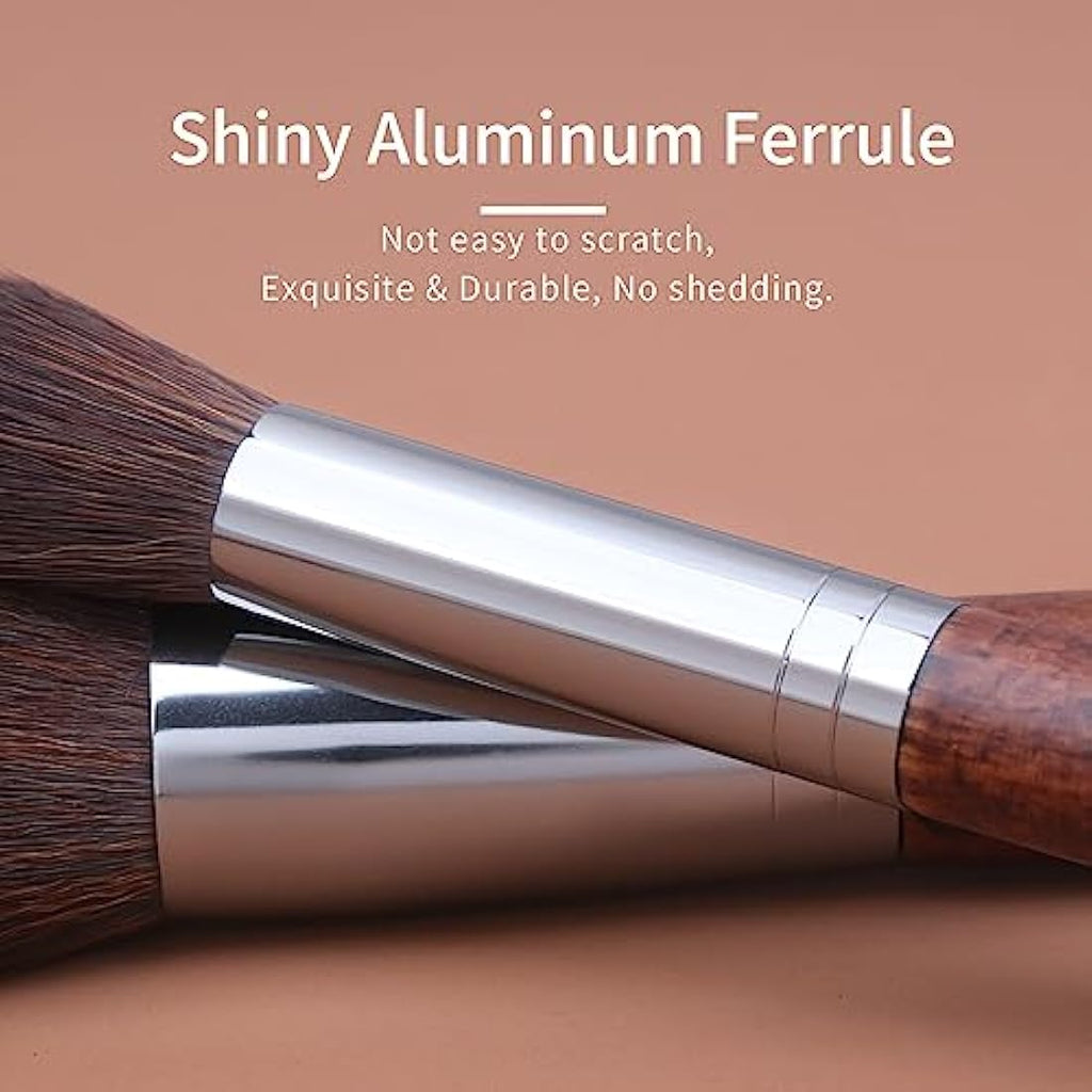 ENZO KEN Natural Horse Hair Makeup Brush Set with Walnut Handle & Case