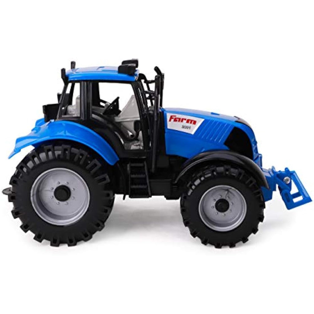Toyland Friction Powered Farm Tractor with Opening Hood - Blue