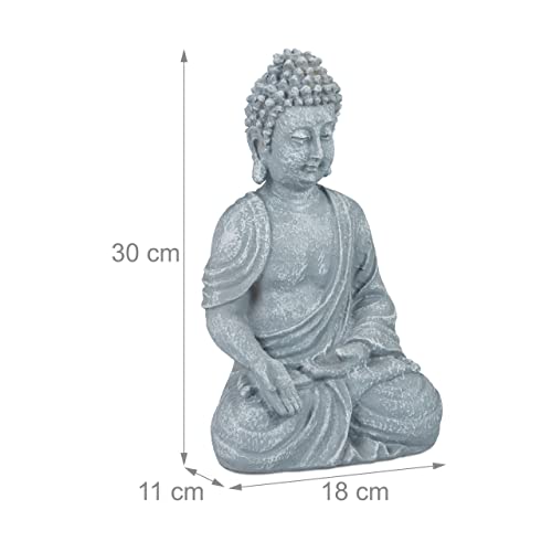 Buddha Garden Figurine – 30cm Weatherproof Grey Ornament