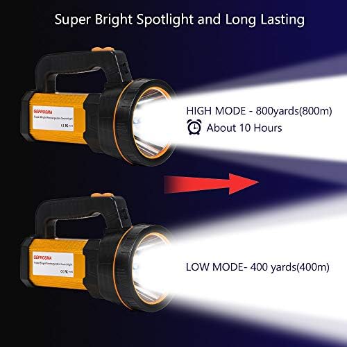 MAYTHANK LED Rechargeable Spotlight - 6000 Lumens 10000mAh Torch