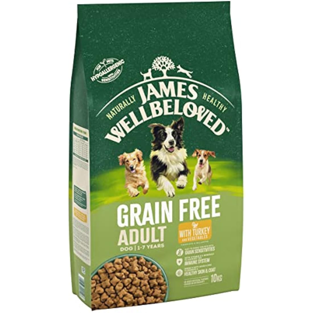 James Wellbeloved Grain Free Adult Dry Dog Food – Turkey & Veg – 10kg