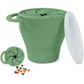 Vicloon Collapsible Silicone Baby Snack Cup – Spill-Proof Pot (Green)
