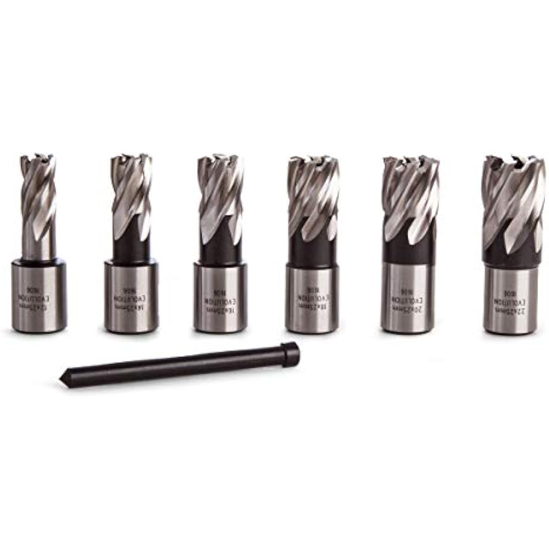 Evolution M2 Steel Magnetic Drilling Cutter Kit - 6 Piece Short Series