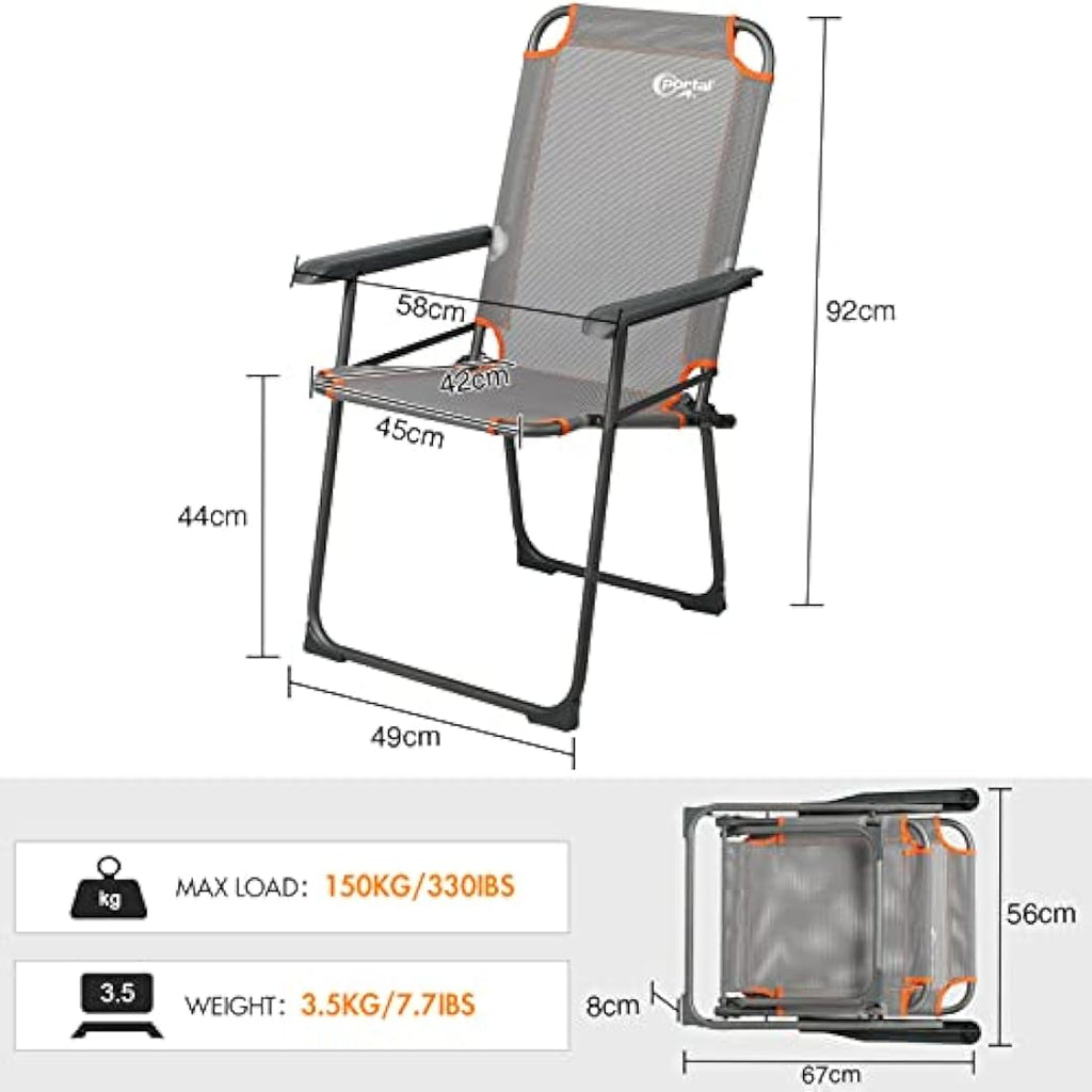 Portal Folding Camping Chair | Lightweight High Back Portable Garden Seat