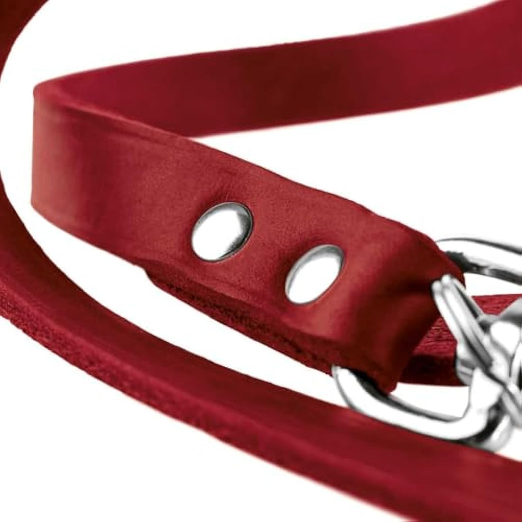 Hunter Training Leash | Soft Genuine Cow Leather Dog Lead, Black