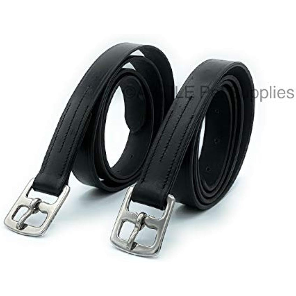 Leather Stirrup Leathers - Durable Equestrian Gear, 54-Inch Black