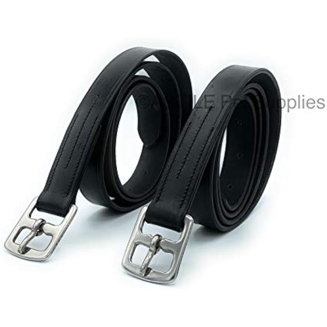 Leather Stirrup Leathers - Durable Equestrian Gear, 54-Inch Black